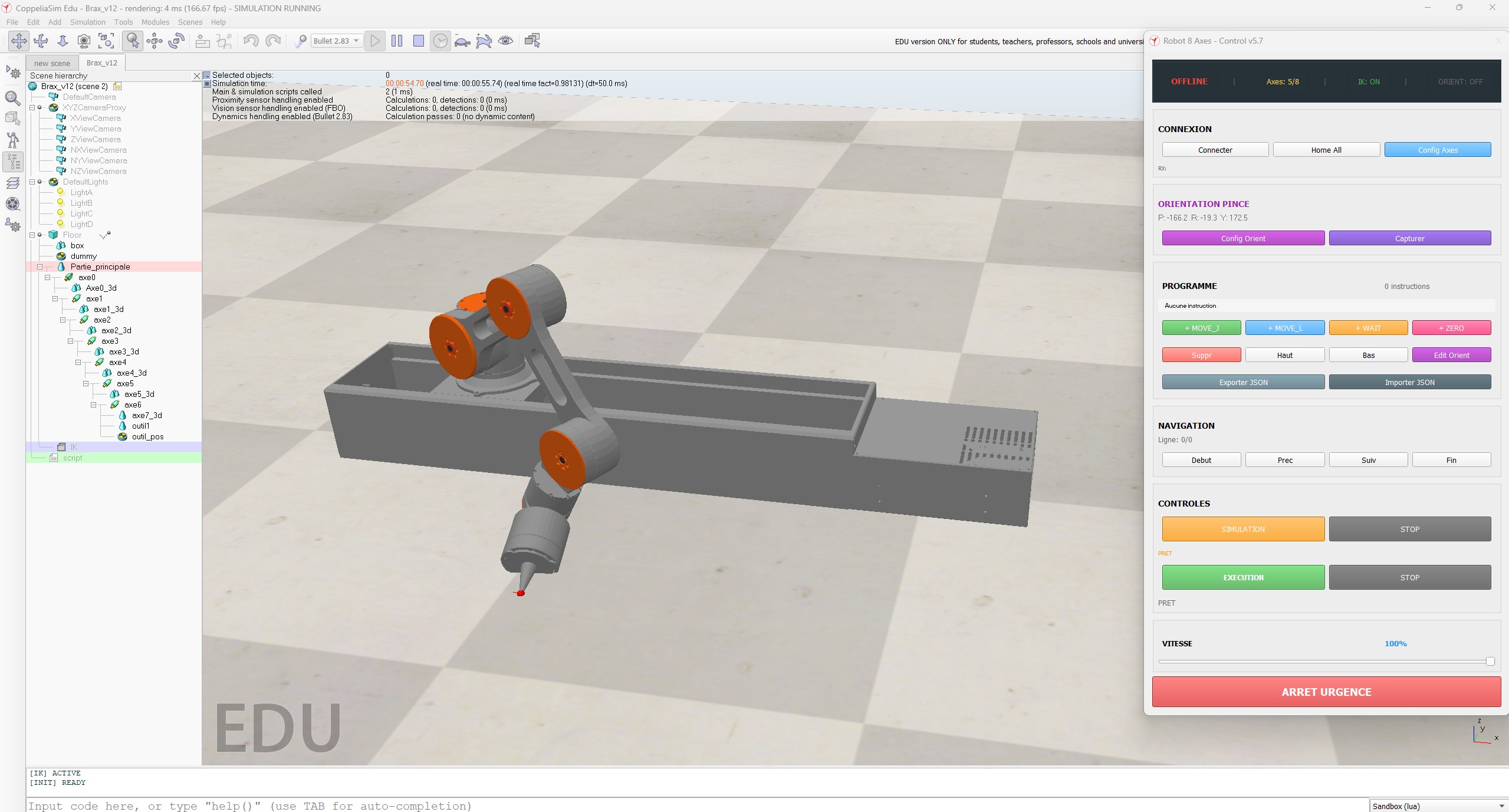 Simulation CoppeliaSim