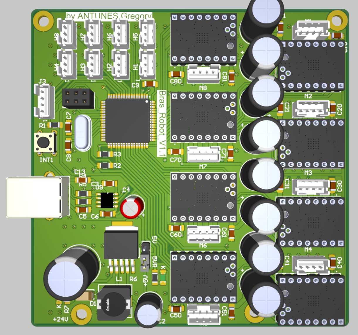 Carte électronique du bras robot